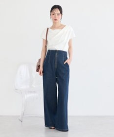 earth music&ecology フロントZIPバックレースアップデニム