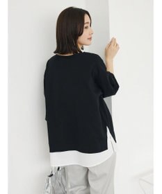 Green Parks 裾ドッキングレイヤー風７分袖プルオーバー