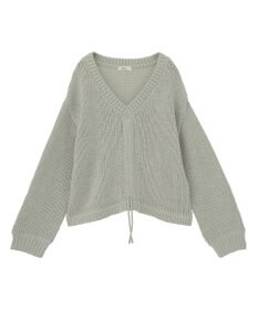 earth music&ecology フロントシャーリングニットプルオーバー