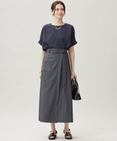 自由区 L 【カタログ掲載・洗える】ラスティックメッシュドルマンスリーブ Tブラウス