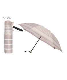 MOONBAT 【雨傘】ランバン　オン　ブルー (LANVIN en Bleu) ボーダー レース 折りたたみ傘