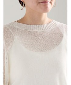 Te chichi 【WEB限定カラーあり】ペーパータッチヤーン2wayメッシュニット