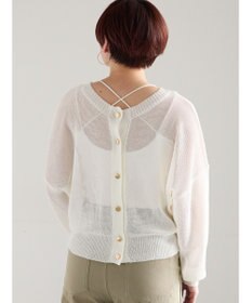 Te chichi 【WEB限定カラーあり】ペーパータッチヤーン2wayメッシュニット