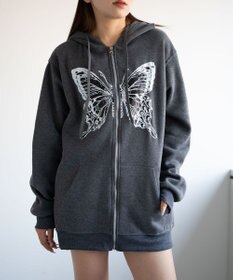 WEGO バタフライBIGZIPパーカー