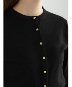 Te chichi メタルスクエア釦クルーネックカーディガン