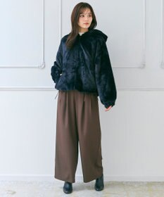 Feroux フード付きフェイクファー パーカー