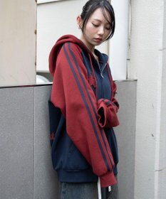 WEGO 【ユニセックス着用ITEM】ラインラグランZIPパーカー