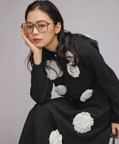 組曲 S 【組曲×setsuko sagittaire】ボンボンフラワーニット カーディガン