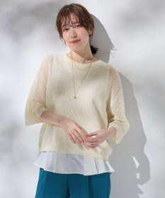 ANY 【洗濯機可/アンチピリング】アイレットメッシュニット