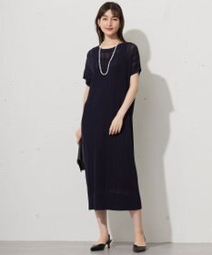 自由区 L 【ワコールコラボ】【カタログ掲載・洗える】レーシーニット ドレス