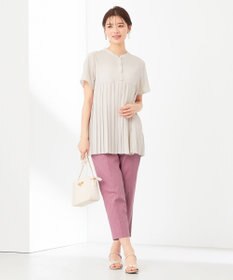 ANY SIS L 【洗える】ジョーゼットプリーツコンビ ブラウス