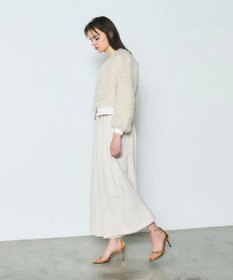 GRACE CONTINENTAL フェイクファーニットカーディガン