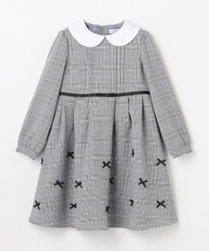 ANY KIDS 襟付き リボン 長袖ワンピース