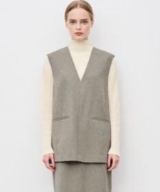 uncrave ウォッシャブルウールライクツイル ジレ