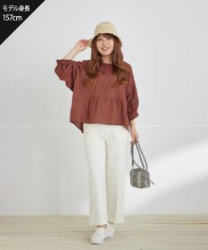 Tiaclasse 【洗える】コットンエンブロイダリーブラウス