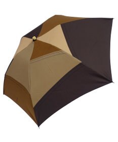 +RING 【限定/日本製】レディース向け パッチワーク プラスリング 折傘50cm BRN SR322