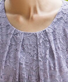 Tiaclasse 【洗える】スカラップレースチュニックブラウス