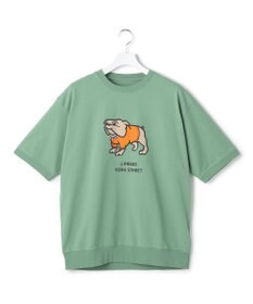J.PRESS YORK STREET 【UNISEX】ブルドックプリント クルーネック Tシャツ
