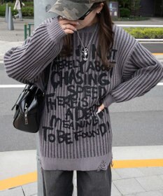 WEGO クラッシュリブBIGニットプルオーバー