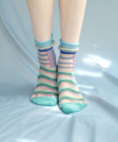 COQ WAVE ECHO シアーボーダーソックス