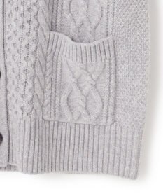 23区 【洗える】ウールカシミヤ アランパターン カーディガン