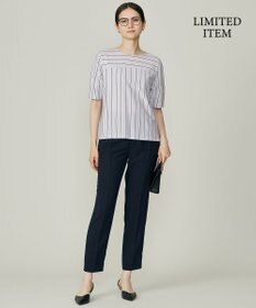 自由区 【WEB限定・洗える】ストライプハイゲージジャージー カットソー