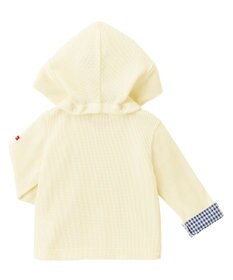 MIKI HOUSE HOT BISCUITS 【70-110cm】 顔ドン ワッフル素材 パーカー