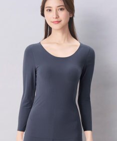 Wing あったかインナー 綿100％(肌側) アウターにひびきにくい ムレにくい 【綿の贅沢 ここちフラット】 8分袖 長袖 秋 冬 EL4873 ウイング／ワコール