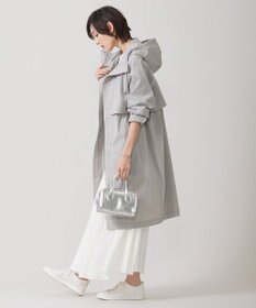 ICB 【撥水加工】 メモリーストレッチタフタ フーデットコート