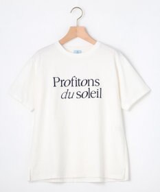 組曲 L ブルーデイジーロゴプリント Tシャツ