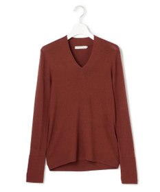 ICB 【新色追加】 エクストラファインメリノリブ Vネックプルオーバー