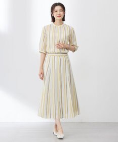 J.PRESS LADIES L 【洗える】ランダムストライプ ブラウス