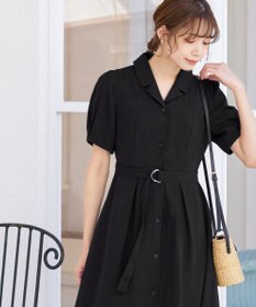 Tiaclasse 【洗える】開襟シャツワンピース