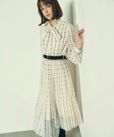 GRACE CONTINENTAL ドットストライププリントワンピース