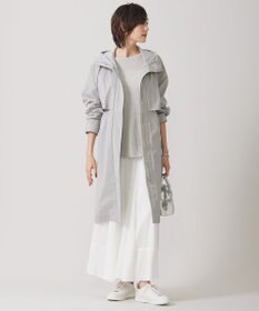 ICB 【撥水加工】 メモリーストレッチタフタ フーデットコート