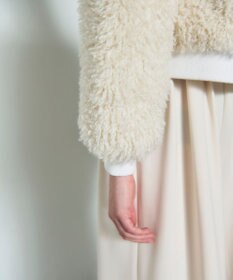 GRACE CONTINENTAL フェイクファーニットカーディガン