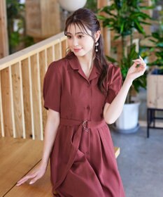 Tiaclasse 【洗える】開襟シャツワンピース