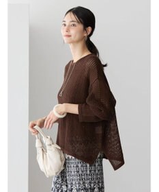 AMERICAN HOLIC 透かし編みメッシュニットプルオーバー