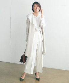 UNFILO イージーケア ラッフルカラー ブラウス