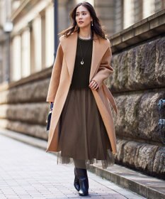 自由区 S 【WEB限定・マルチウェイ・洗える】ヘリンボーン柄リバーシブルニット セットアップ