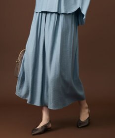 自由区 【カタログ掲載・ご好評アイテム・累計2500本・新色追加・ウエストゴム・セットアップ対応】エアリーツイルキュロット パンツ ［新色］サックス