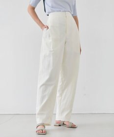 BEIGE， 【洗える】CROCUS / カービーシルエットタックパンツ