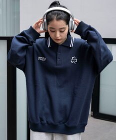 WEGO 【ユニセックス着用ITEM/MLサイズ展開】モチーフロゴポロスウェット