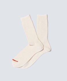 WHITE MAILS PAPER RIB CREW SOCKS ソックス