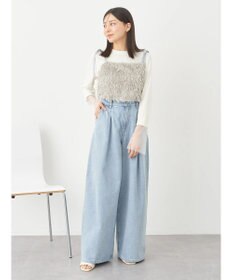 earth music&ecology 肩リボンフェザービスチェ