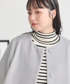 earth music&ecology ファーカフスノーカラーコート