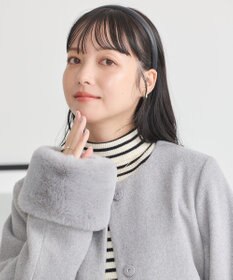 earth music&ecology ファーカフスノーカラーコート