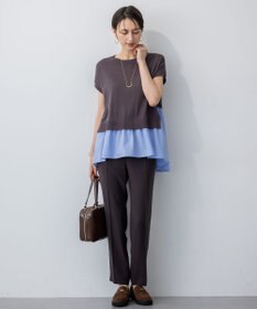 23区 【Oggi7月号掲載/吸水速乾/接触冷感/UVカット】ストレッチジョーゼット テーパード パンツ