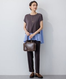 23区 【Oggi7月号掲載/吸水速乾/接触冷感/UVカット】ストレッチジョーゼット テーパード パンツ