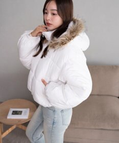 WEGO 【25年秋冬新作/SMサイズ展開】2WAYファーフードショートパファーブルゾン